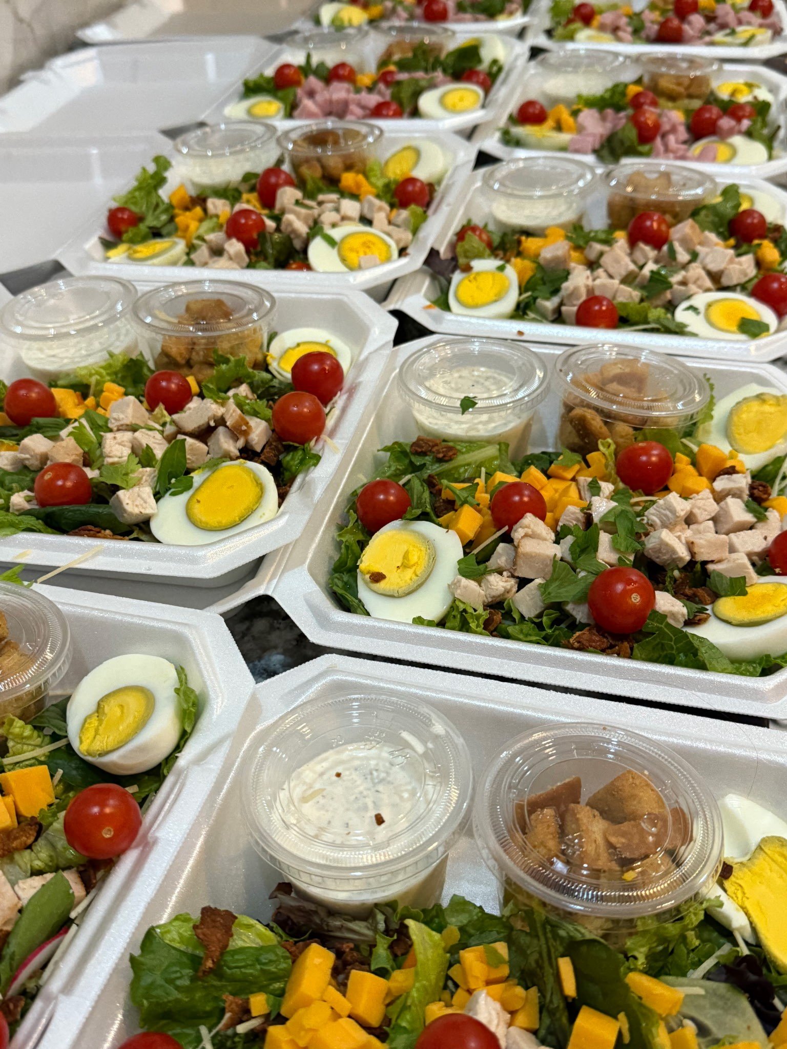 OK slight change of plans! I forgot we have Salads available today ๐ So if you'd like one for lunch, pop over to Meg Alfaro and Connie Ramsey yard sale next to Hubbard Barber Co. They are having a great sale, and will walk you over to our location t