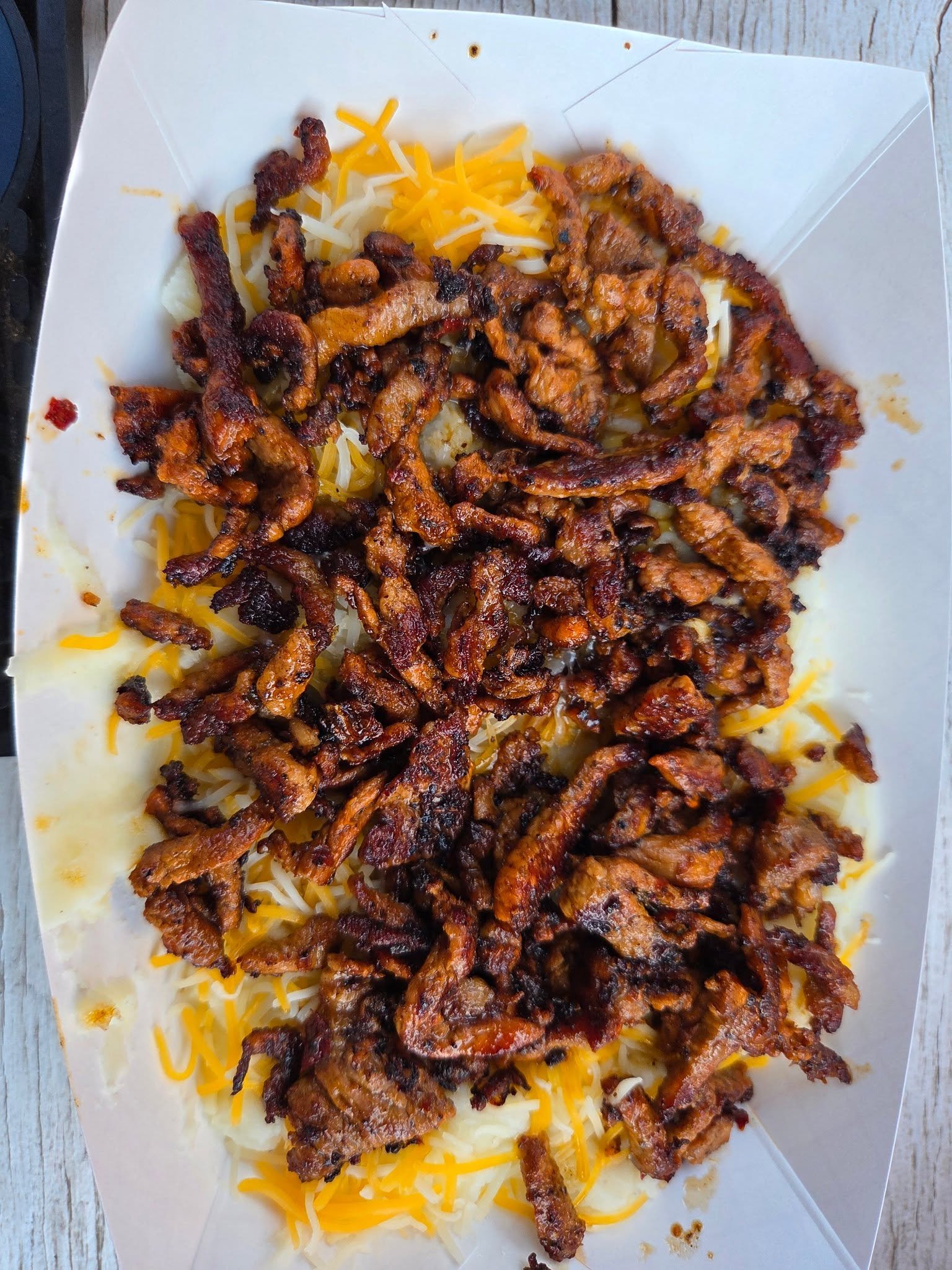 When a customer wants some potatoes, with cheese, Pastor, and smoked elote the answer is always yes! I give you Tommy's Taters! πWe are a full customer kitchen, so bring your ideas