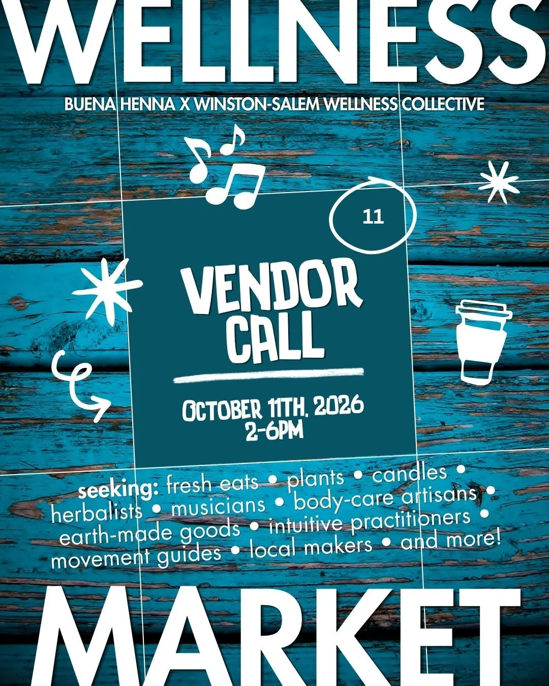Calling in local makers, practitioners and creators of fresh eats, functional drinks, plants + botanicals, candles, herbal remedies, natural skincare, earth‑made goods, intuitive practices, movement + wellness offerings, art, sound, and more, for our