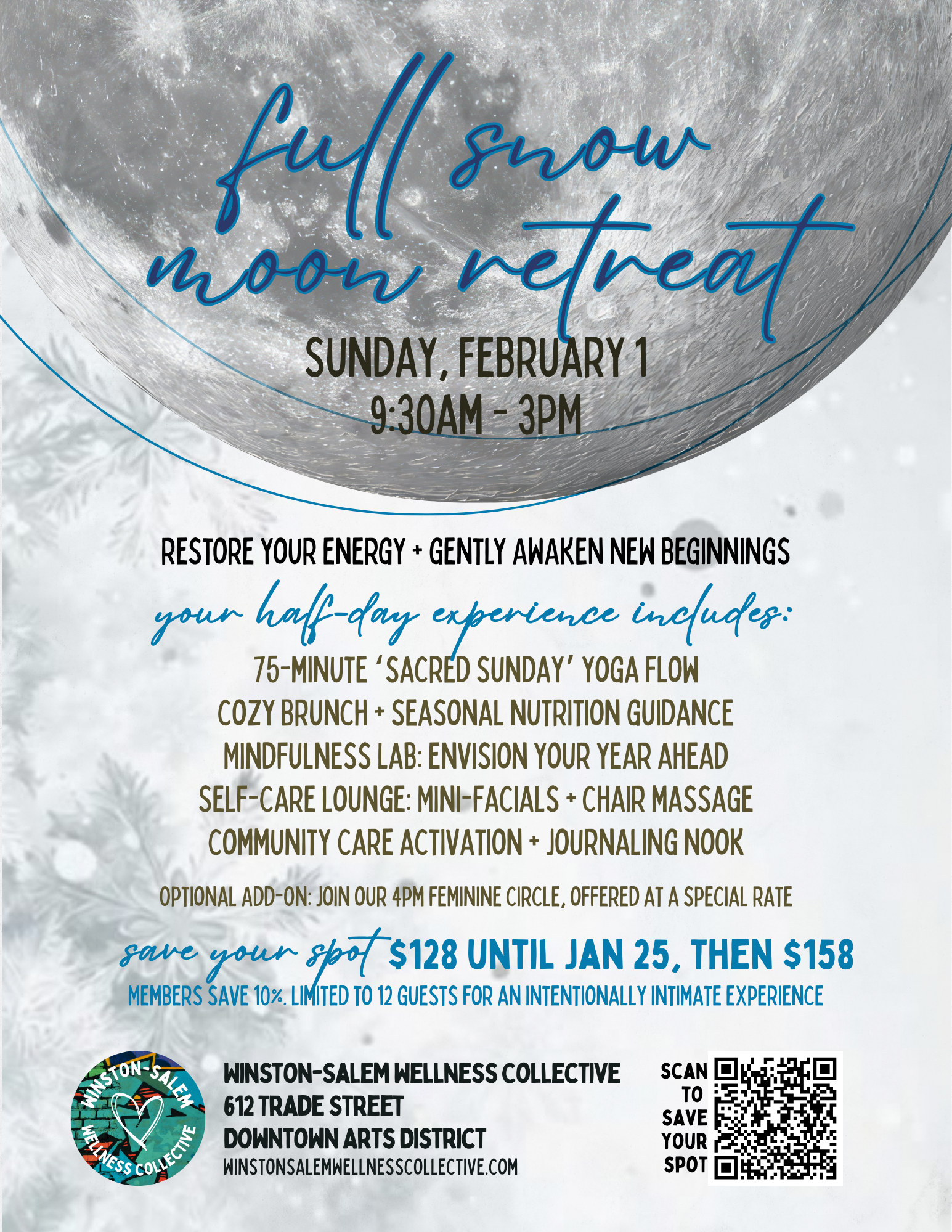 Winter wellness retreat yoga class in Winston‑Salem