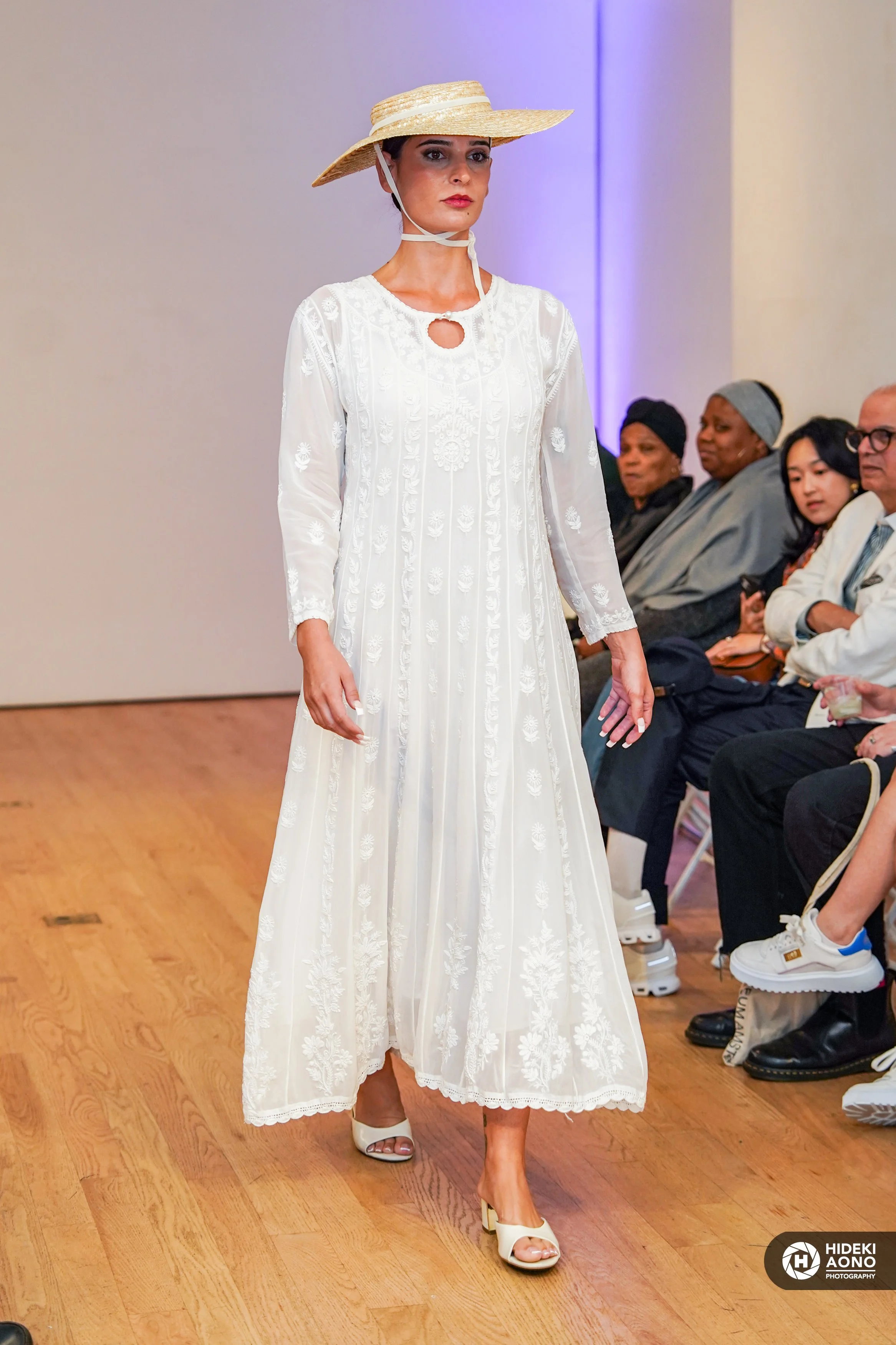 White Beaded Sequin Embroidered Dress