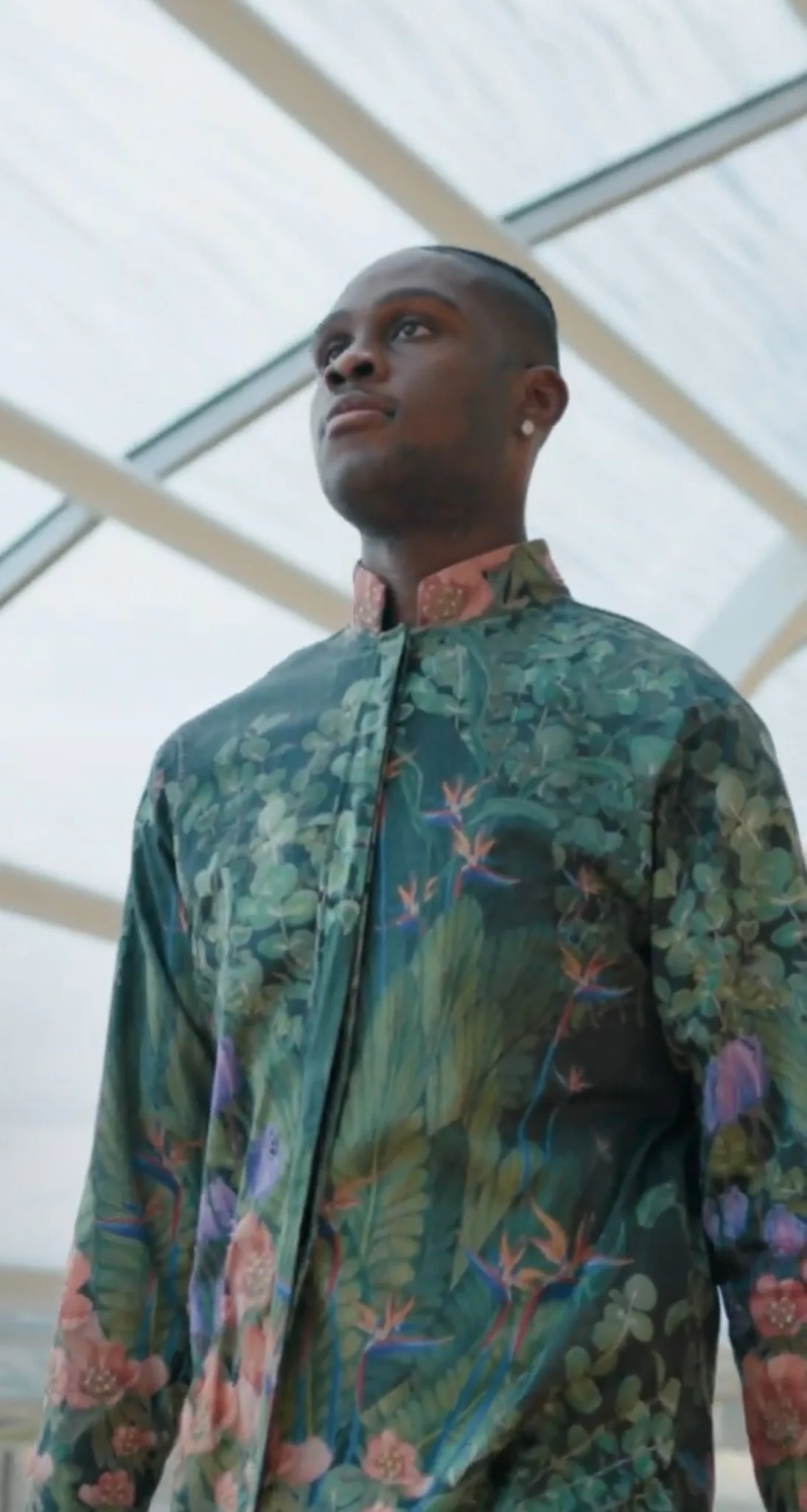 Rainforest Print Suit with Embroidered Jewels