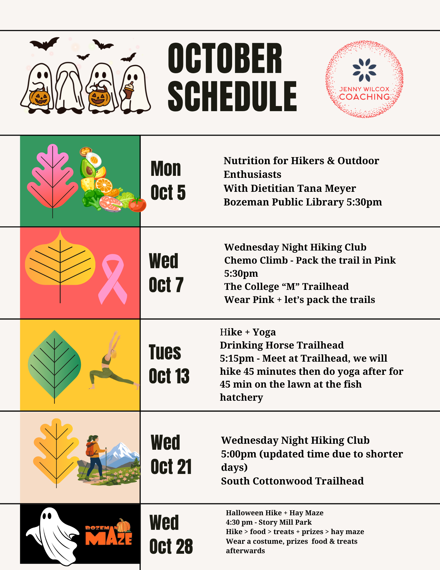 October Hikes & Yoga