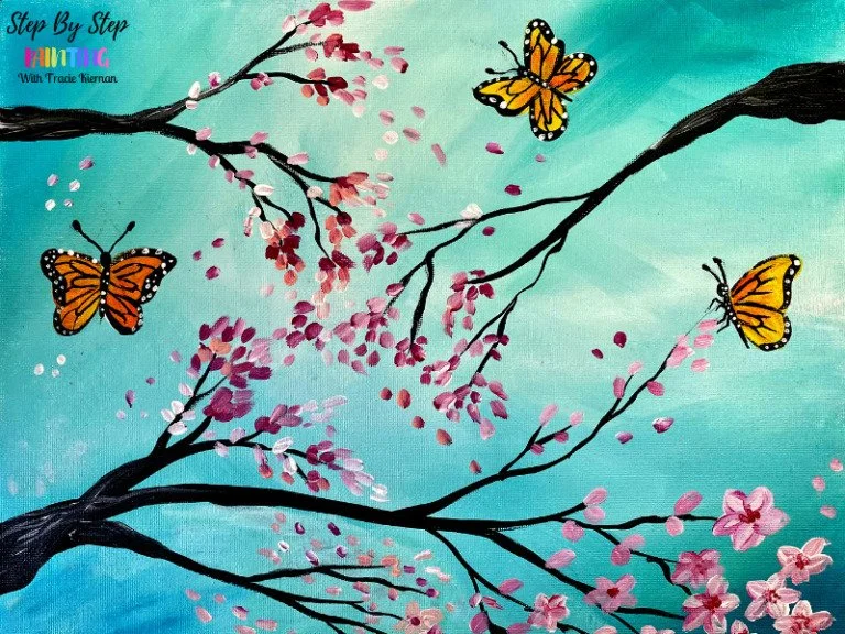 Butterfly Cherry Blossoms Video Paint Event