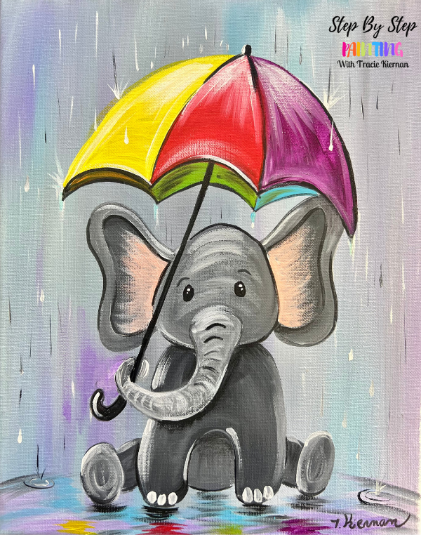 Elephant Raindrops Paint Night