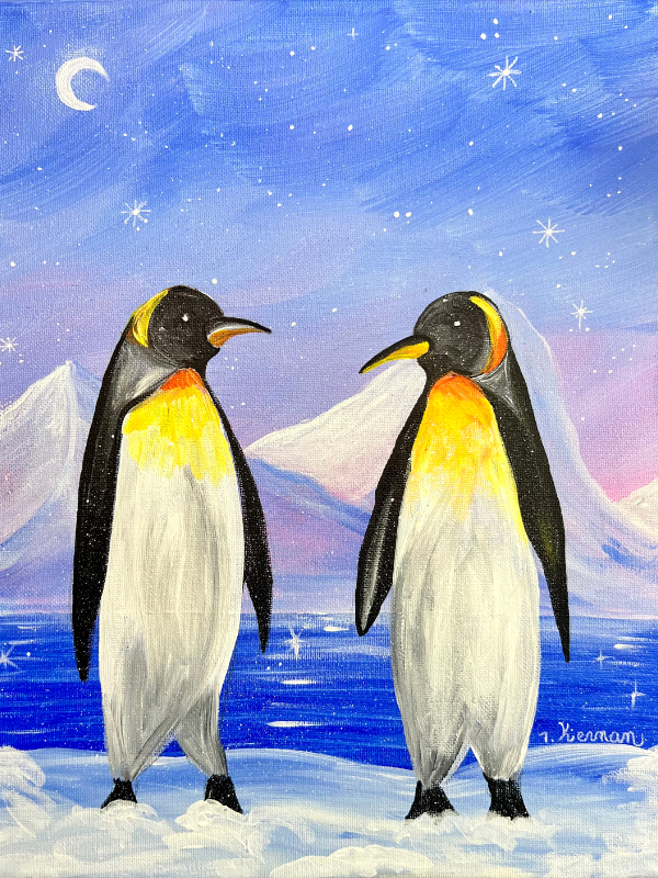 Emperor Penguins Paint Night