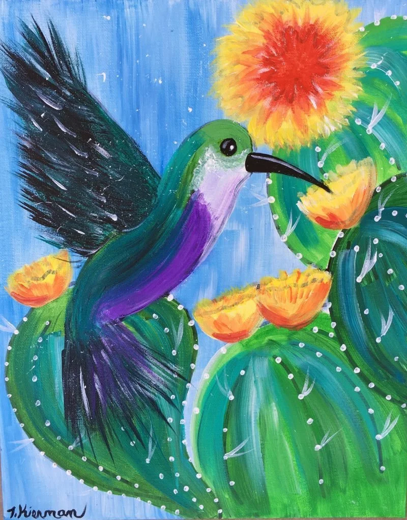 Hummingbird Cactus Paint Night