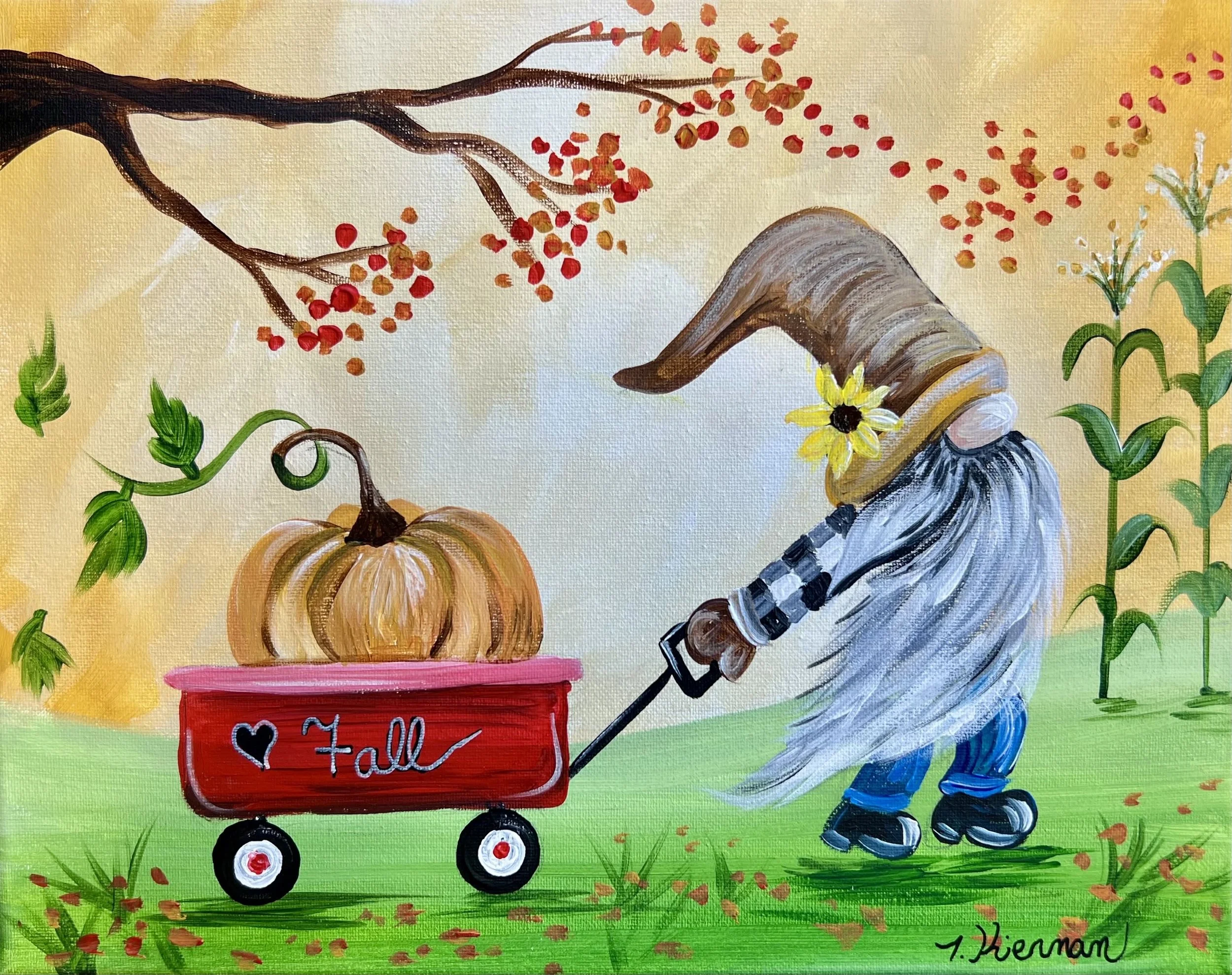 Pumpkin Gnome Wagon Paint Experience