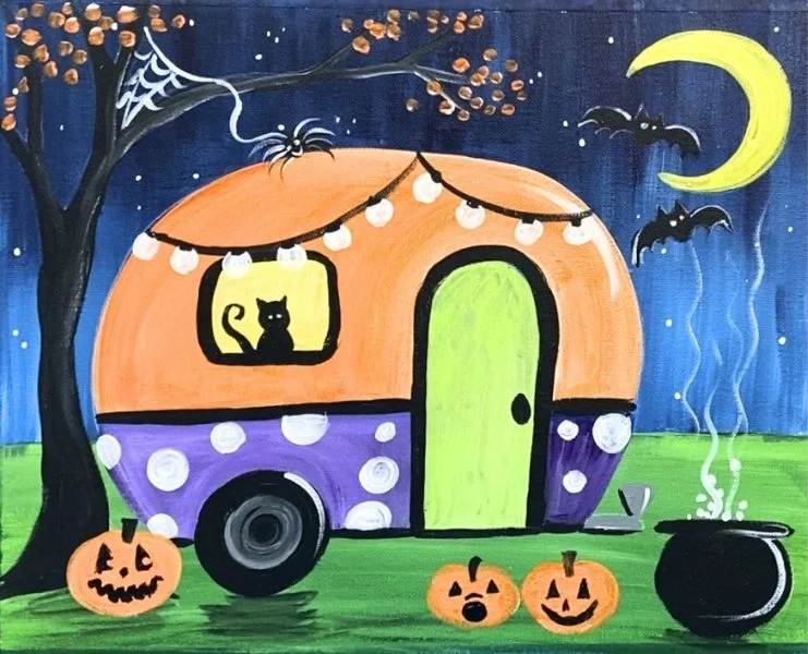 Paint This Cozy Halloween Camper With Us