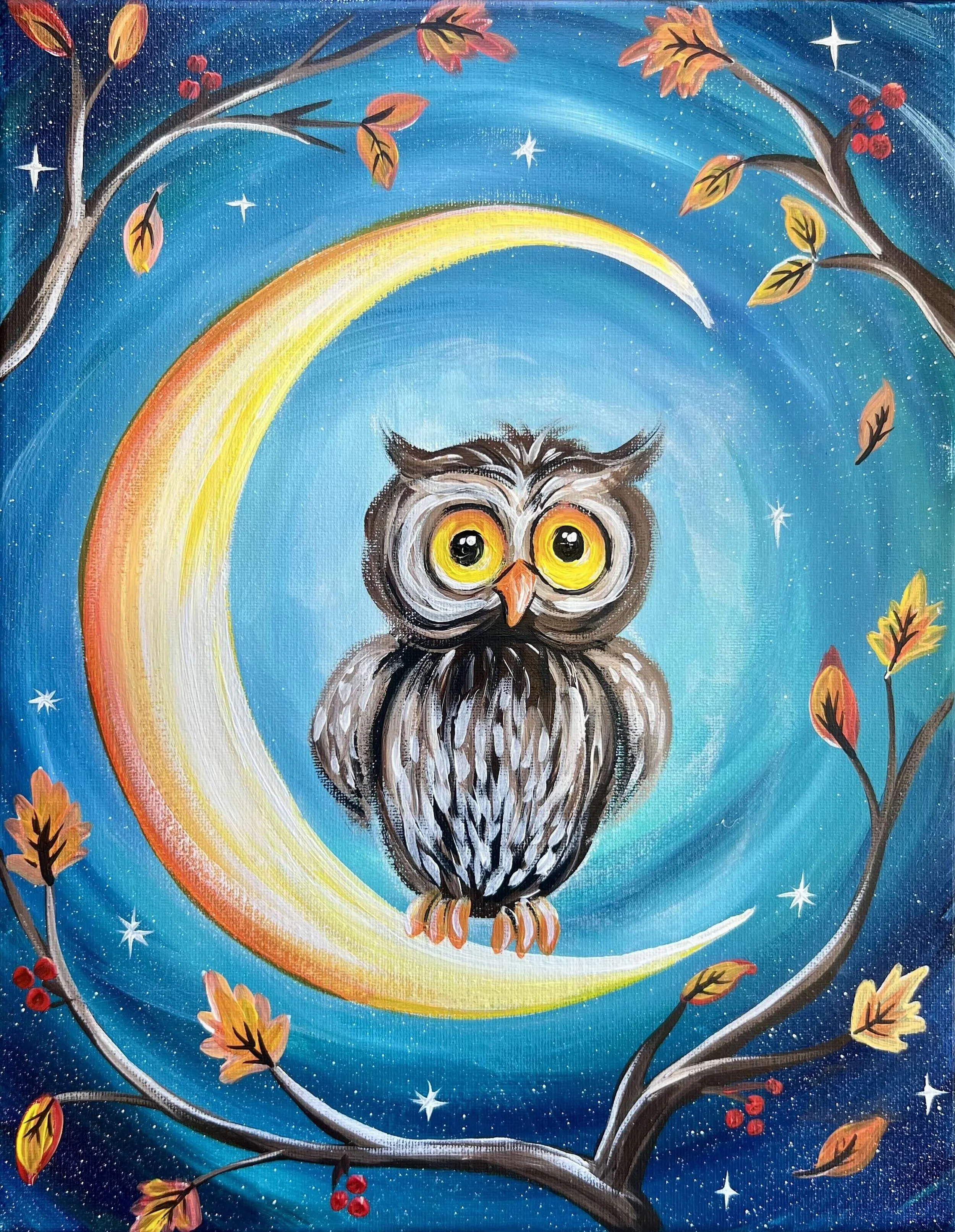Owl Crescent Moon