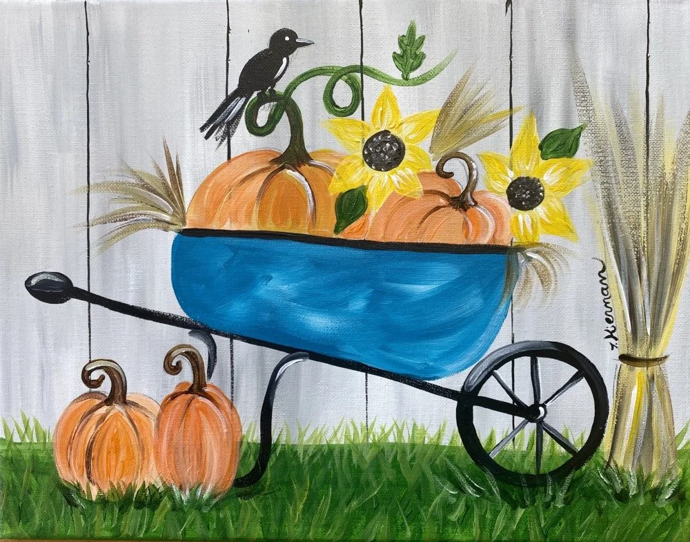 Fall Wheelbarrow Paint Party