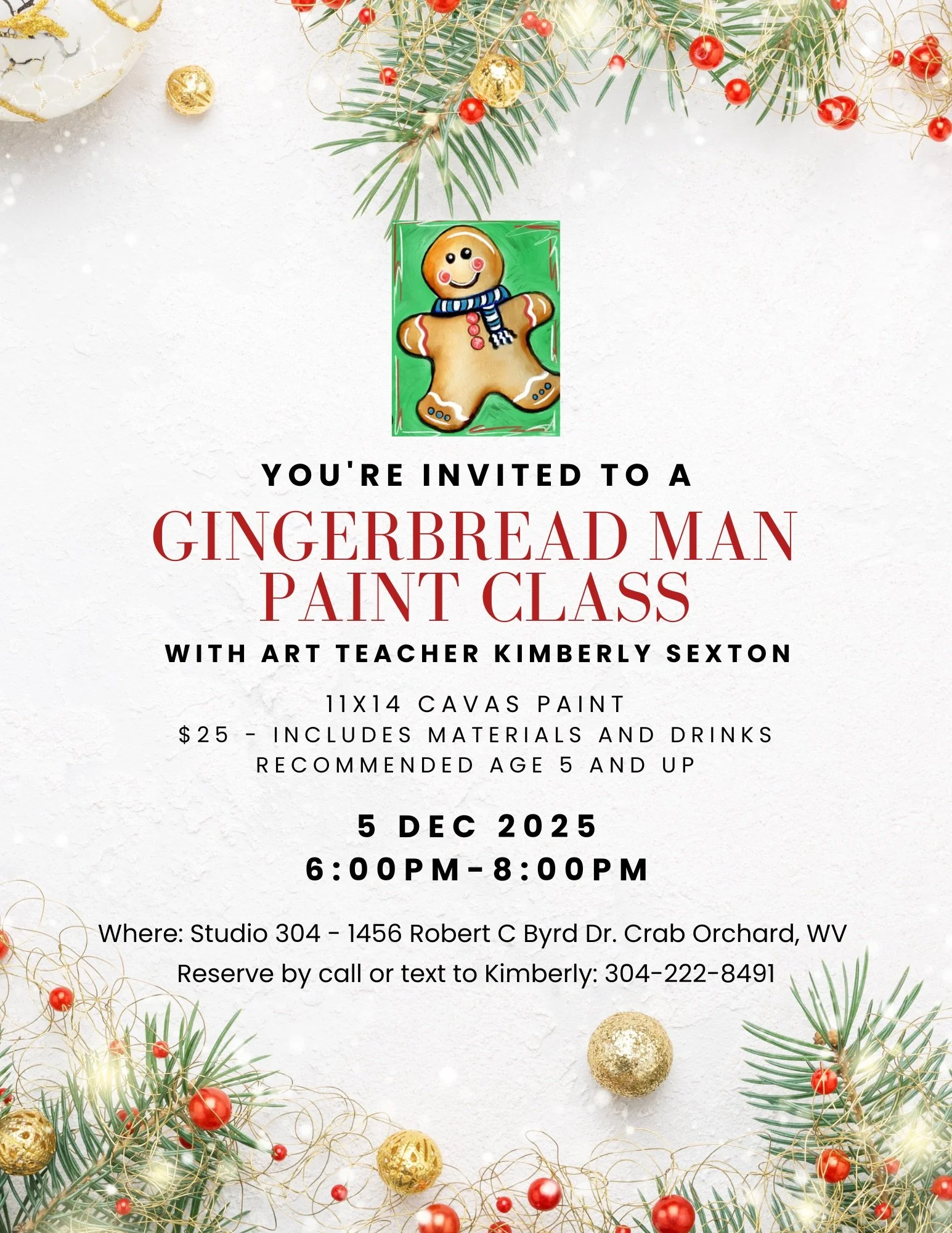 Gingerbread Man Paint Party with Kimberly Sexton