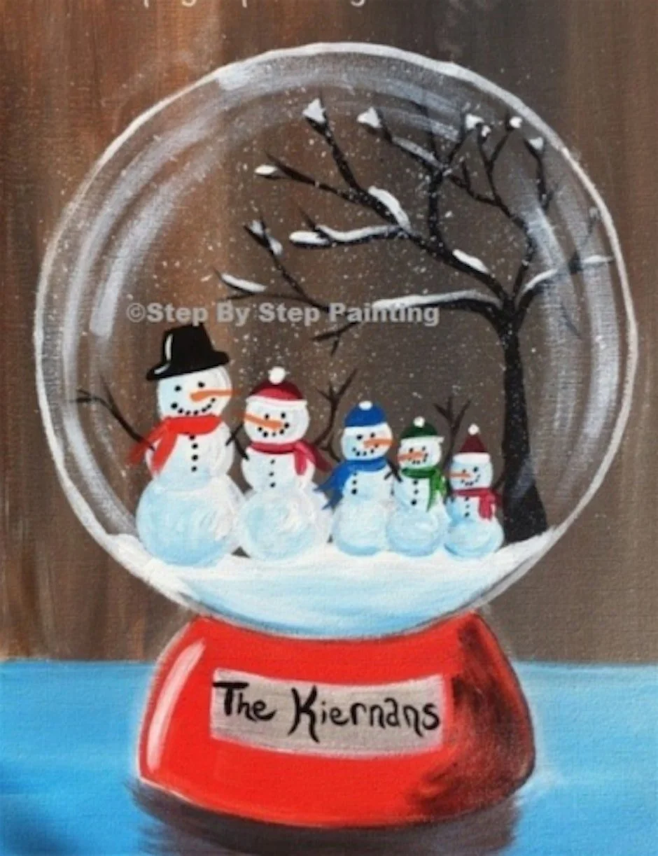 Family Customizable Snow Globe Paint Event Night