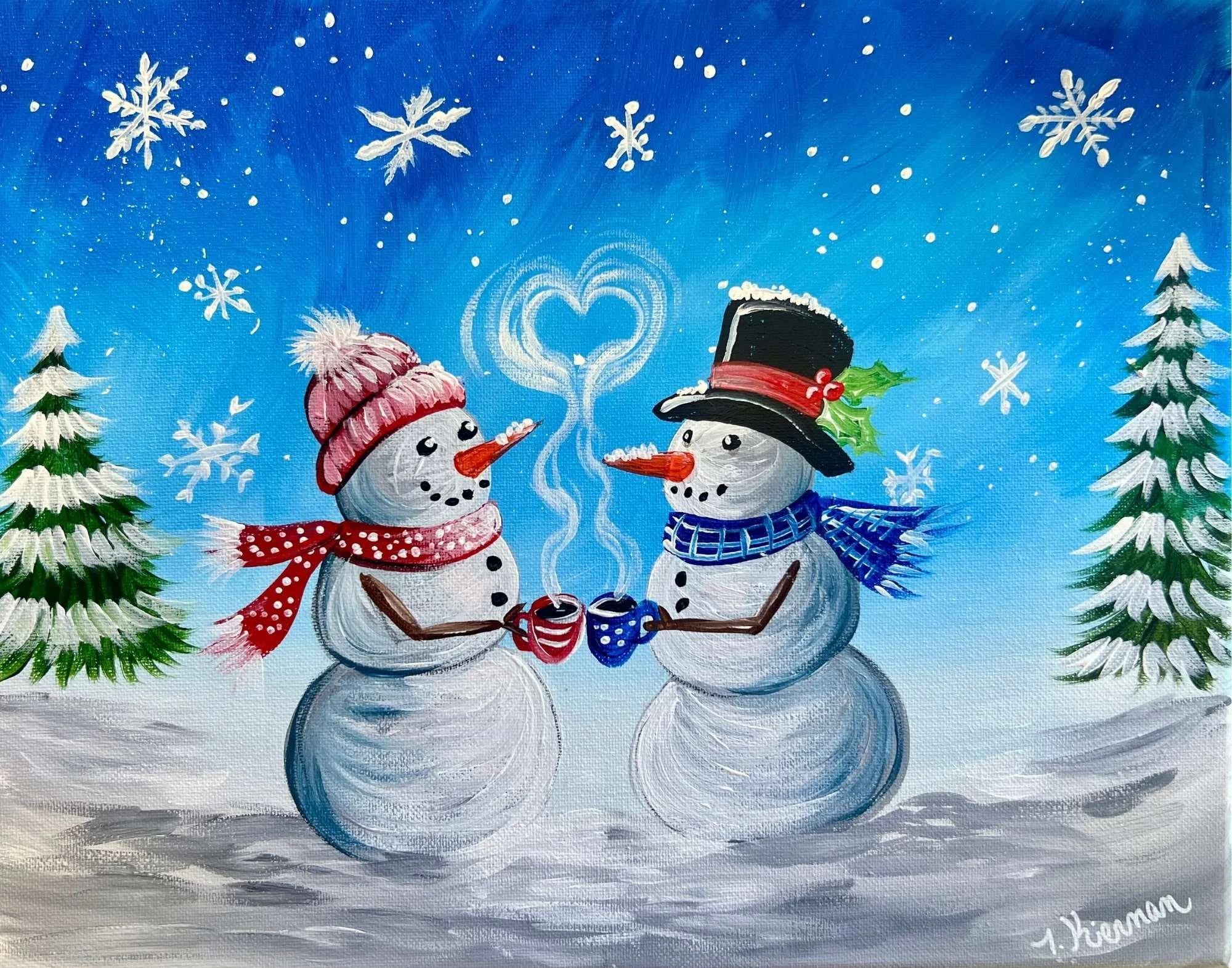 Couples or Solos Warm Wishes Snow-People Paint Event