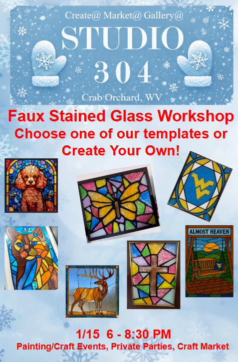 Faux Stained Glass Workshop Choose Your Own Design!