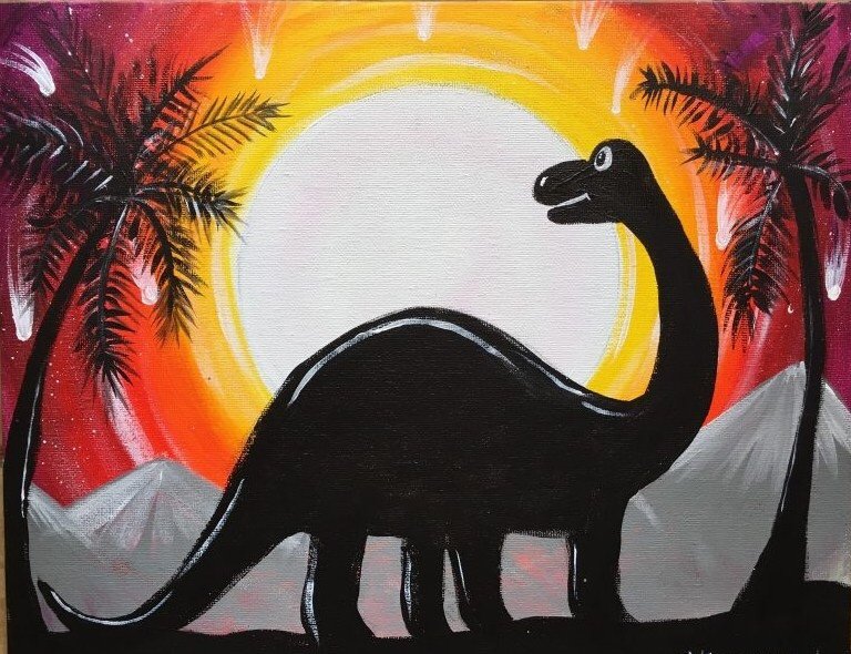 Dinosaur Silhouette EASY Paint Party!