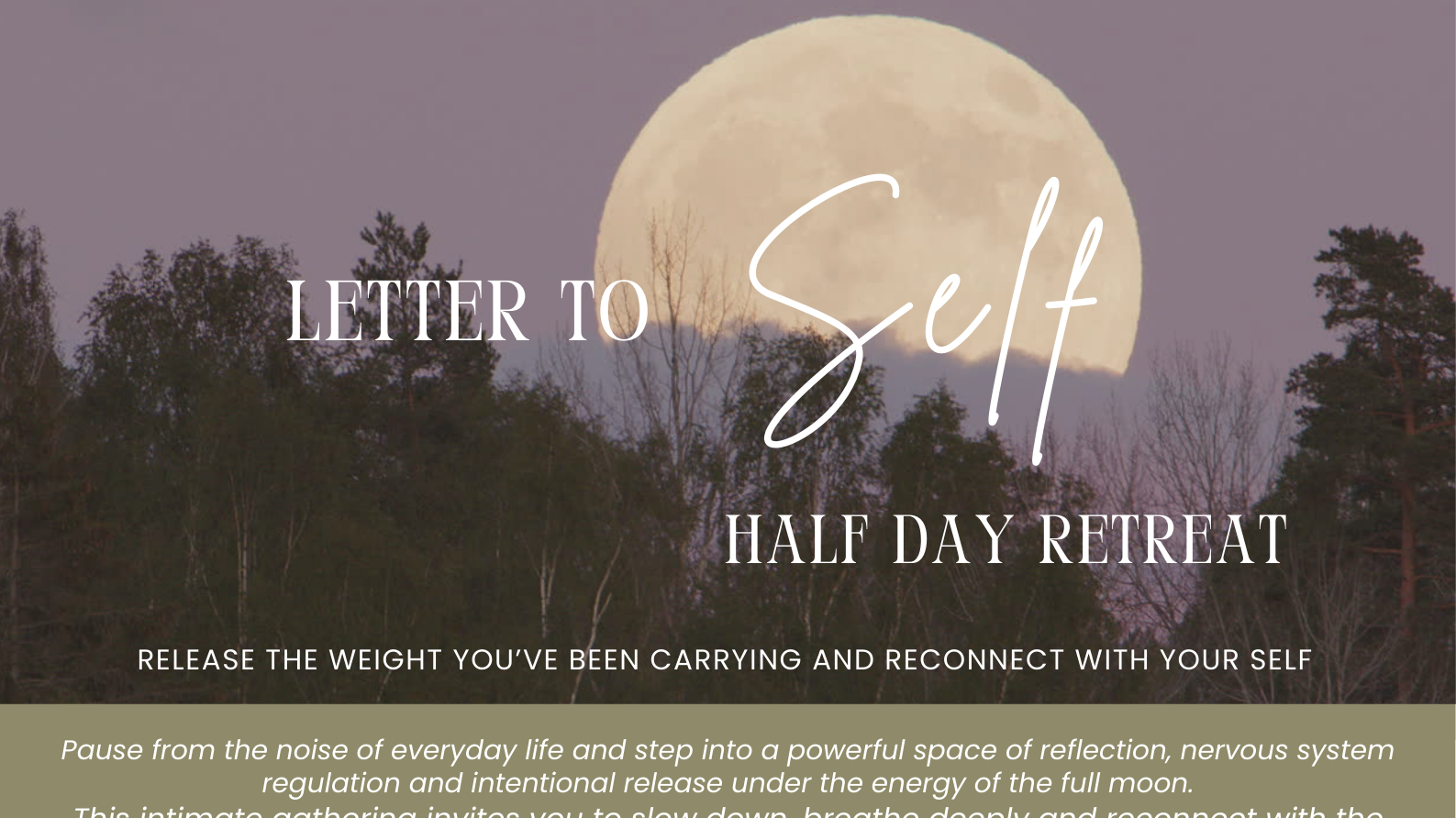 Letter to SELF: Half day retreat BREATH | SOUND | SAUNA | COLD PLUNGE | RELEASE 