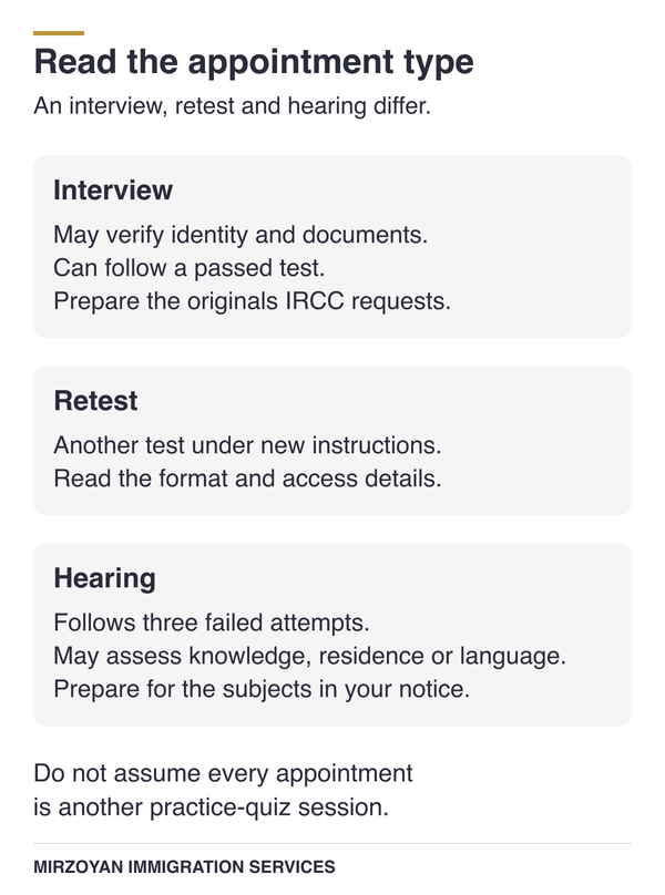 Canadian citizenship test interview, retest, and hearing differences