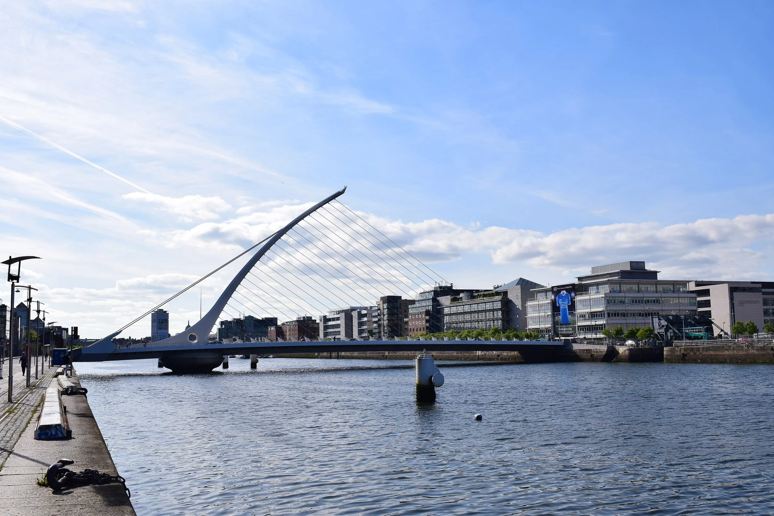 Samuel Beckett Bridge across the River Liffey in Dublin