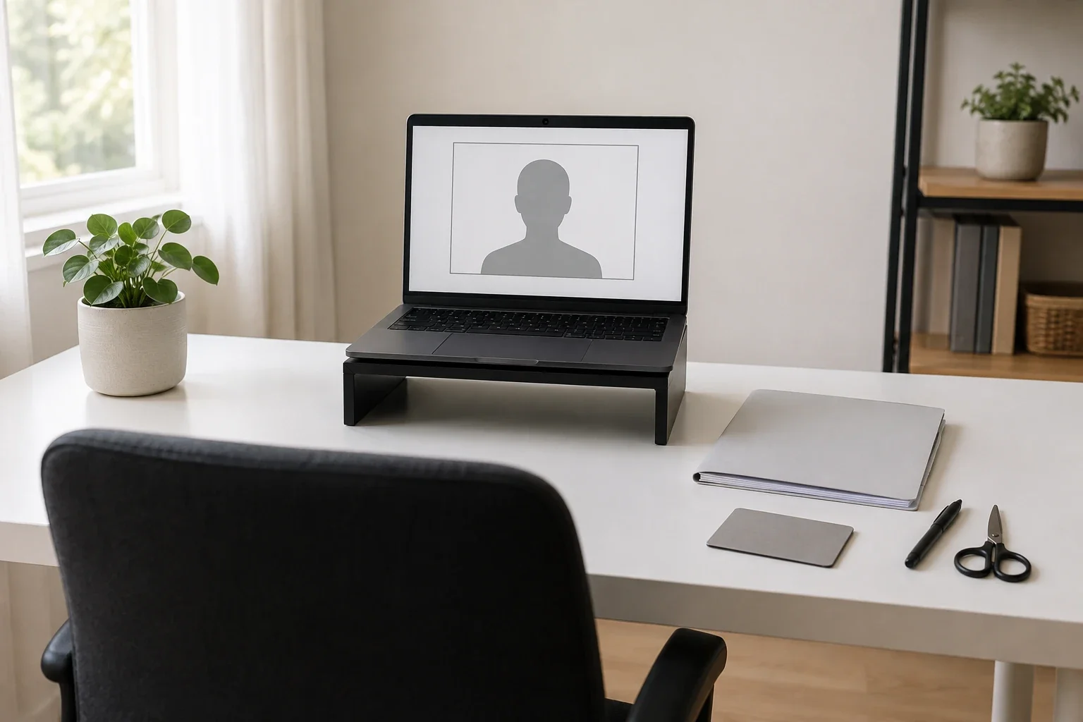 Camera, identification and forms prepared for a virtual citizenship ceremony.