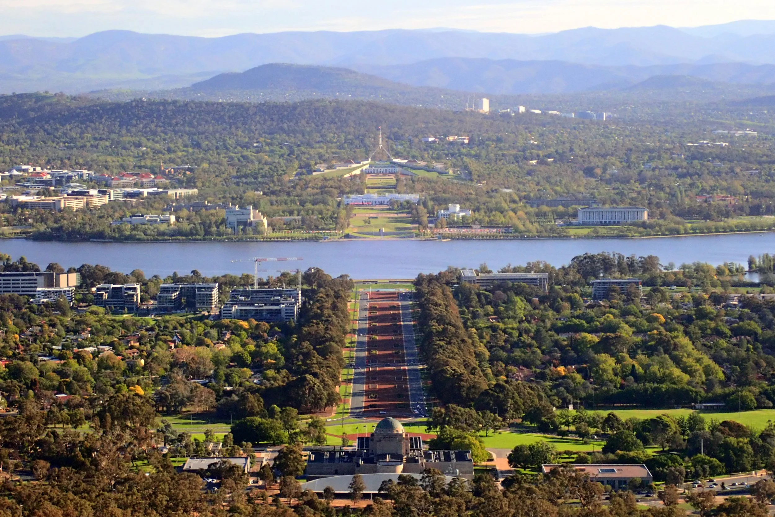 Canberra and Lake Burley Griffin from Mount Ainslie, Australia