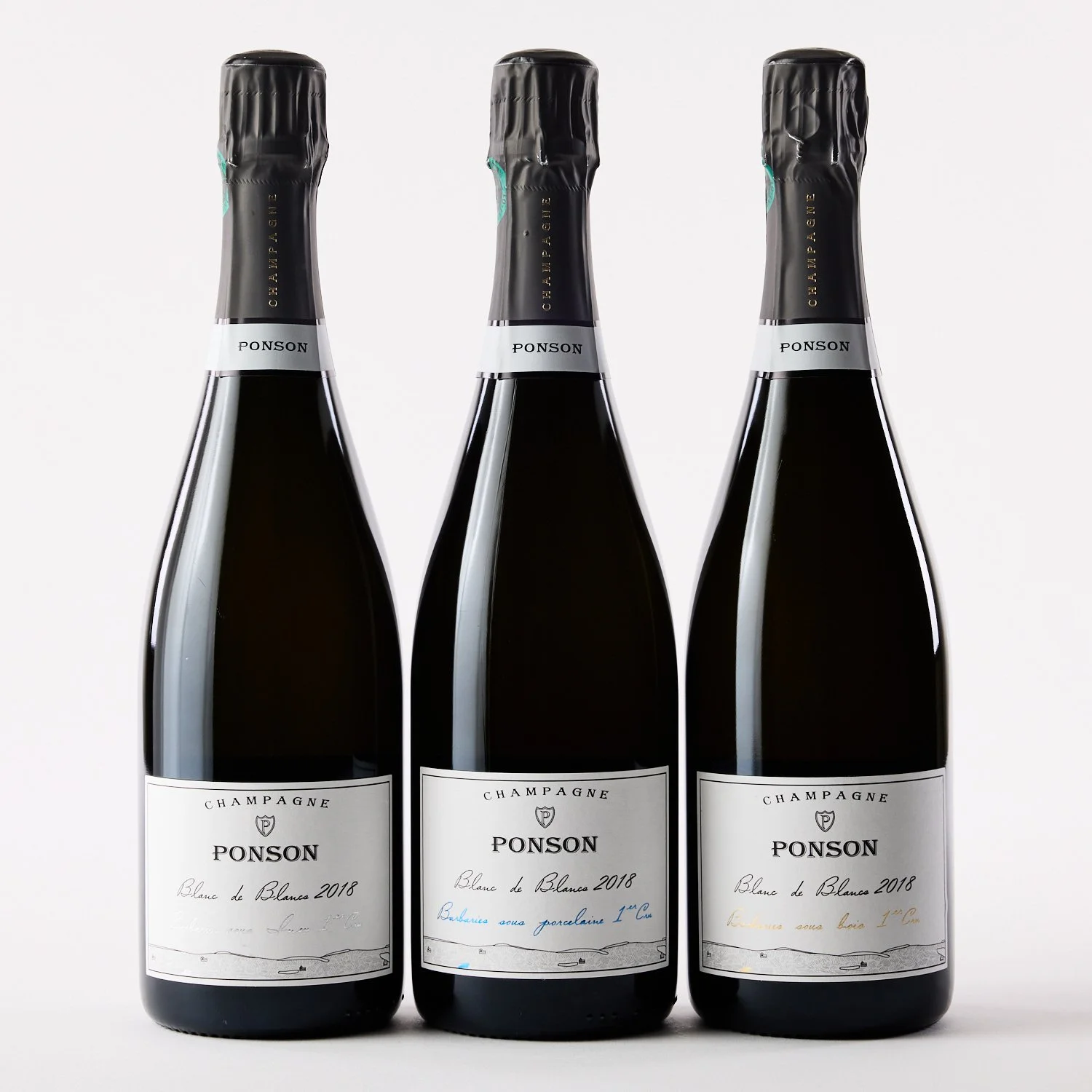 Maxime Ponson, Les Barbaries Premier Cru Blanc de Blancs Trio Extra Brut, Champagne, 2018