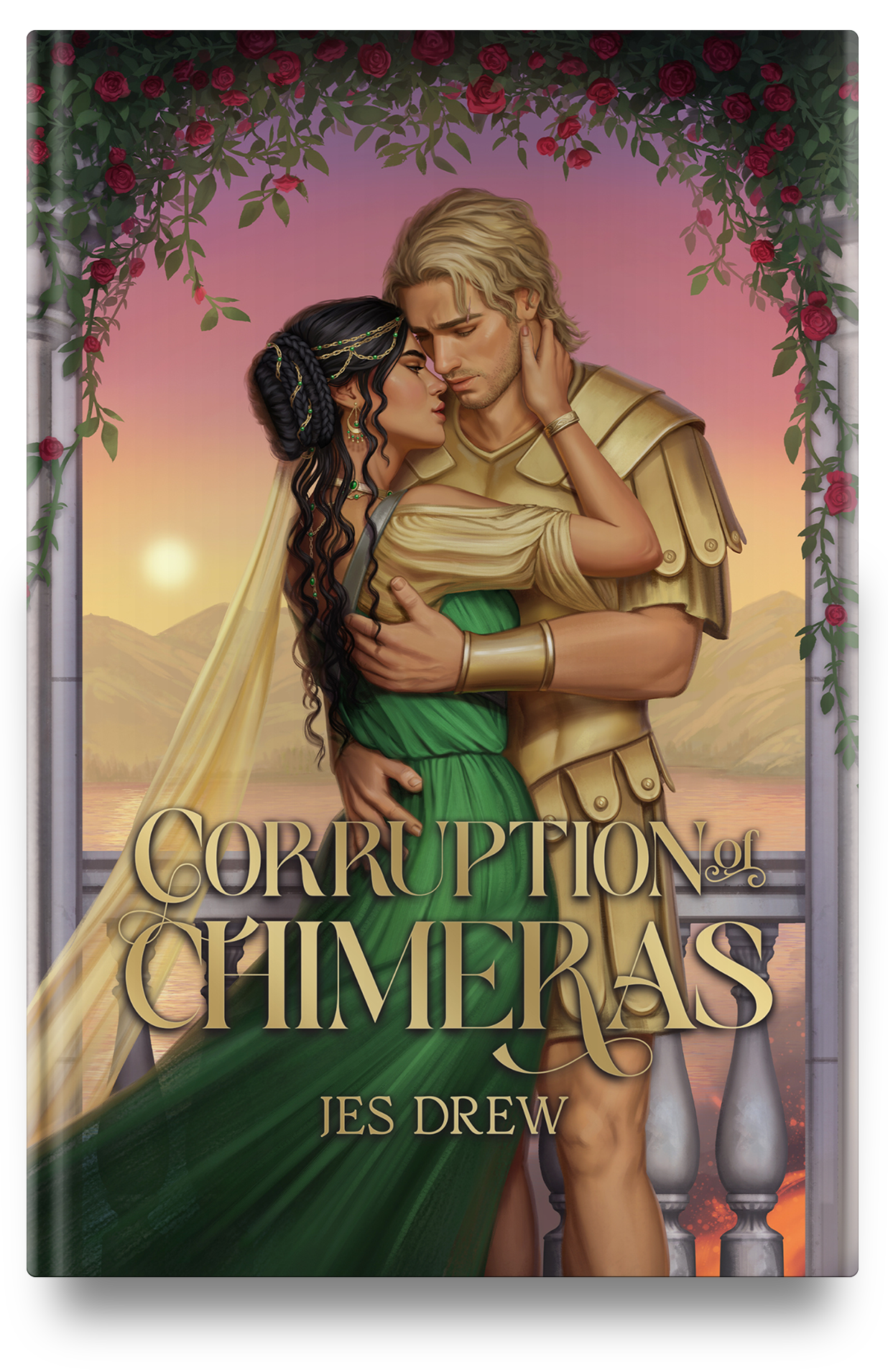 Corruption of Chimeras by Jes Drew, from the Forbidden Bonds collection, forbidden romance, arranged marriage, fire magic romantasy collection from Multi Author Collabs hosted by Angela J. Ford and Bwabs