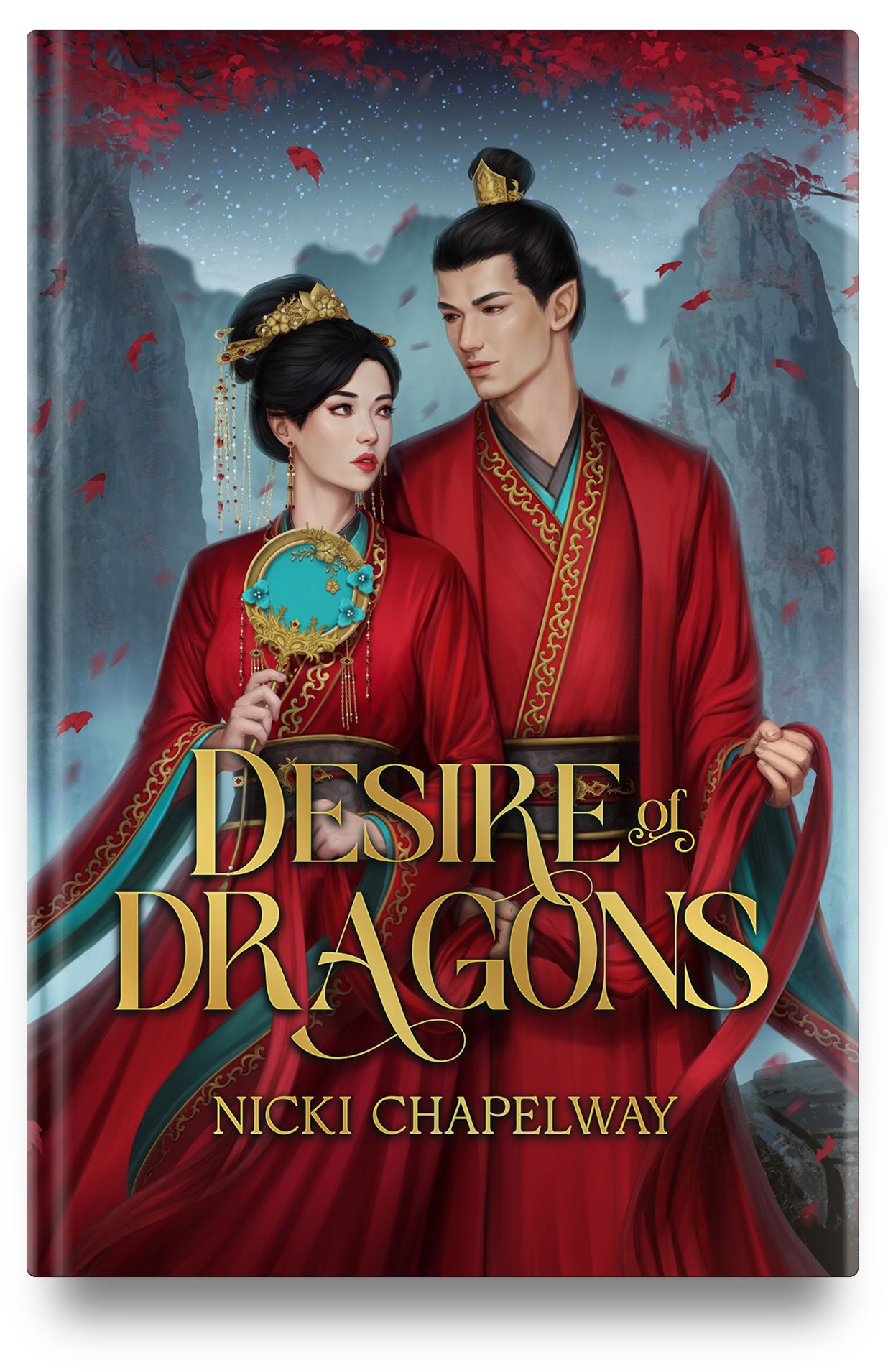 Desire of Dragons by Nicki Chapelway, from the Forbidden Bonds collection, forbidden romance, arranged marriage, fire magic romantasy collection from Multi Author Collabs hosted by Angela J. Ford and Bwabs