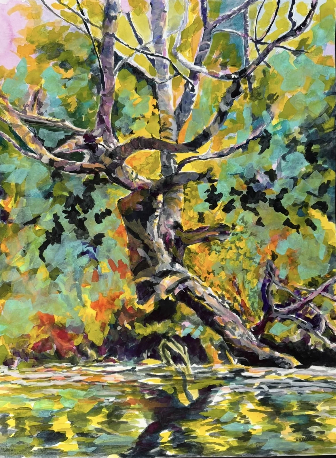 Dancing Wetland Girl, 2024
Watercol;our and Gouache on Arches 140lb paper.
27 x 33.5 inches
$750 Framed/Matte/White