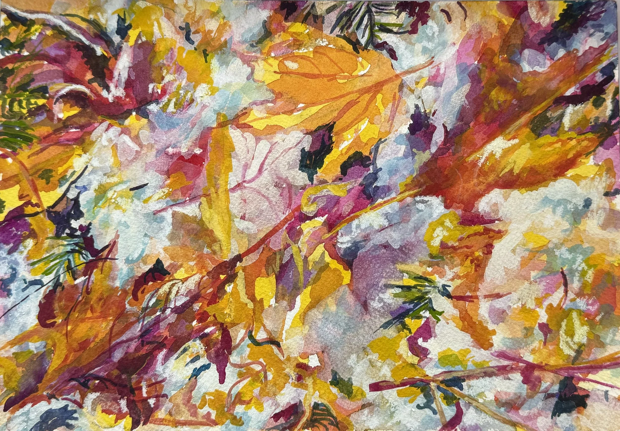 Frosted Candied Leaves, 2024
15 x 18 inches
Watercolour/gouache on Arches hot press 140ib paper.
$200 Framed/Matte/Natural