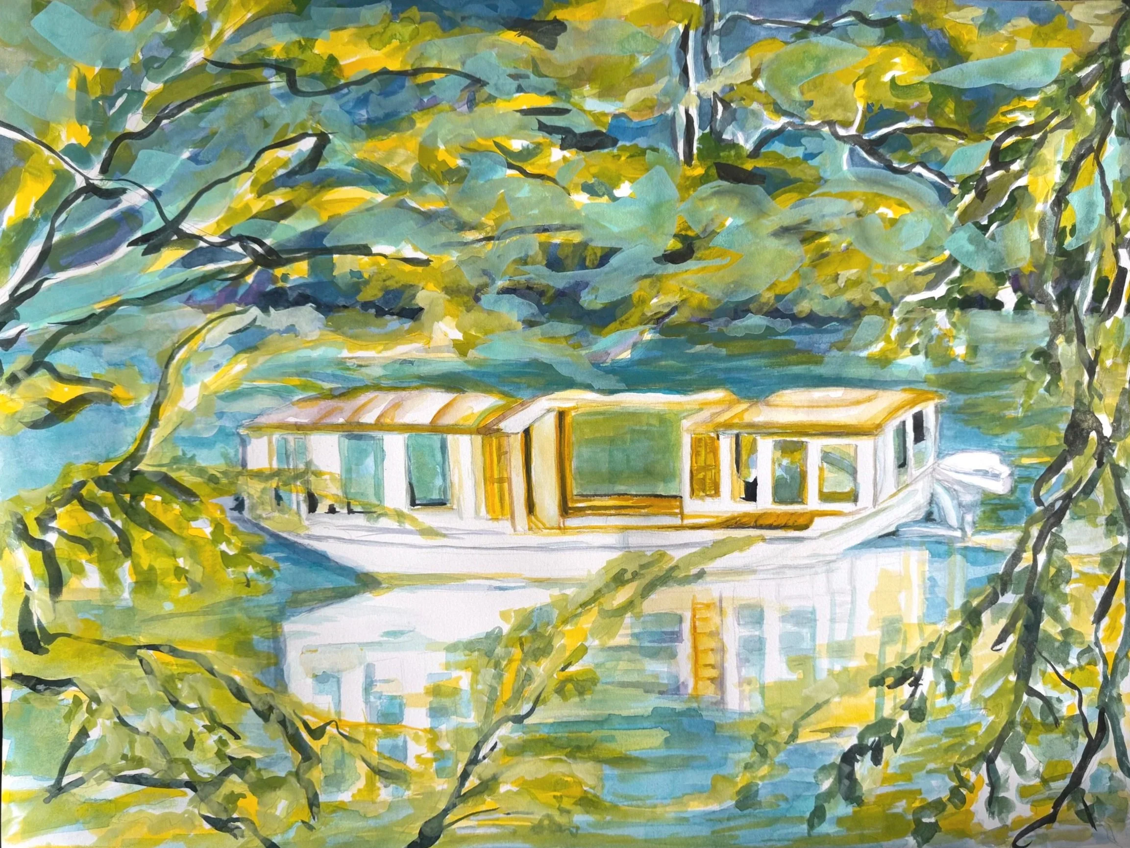 Floating, 2026
Watercolour and gouache on paper.
24 x 30 inches.
$700