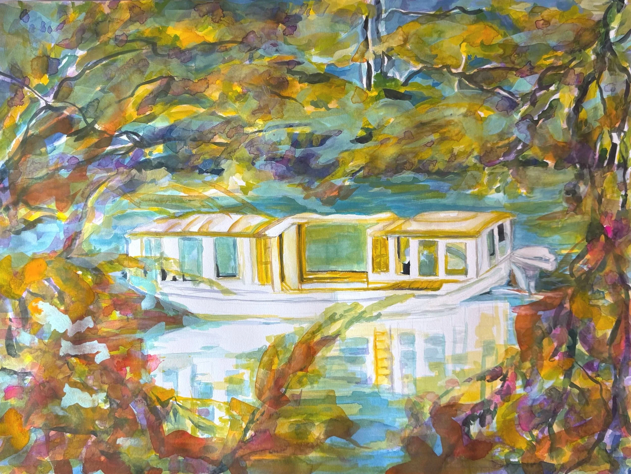 Floating By, 2026
Watercolour and gouache on paper.
24 x 30 inches.
$900
 