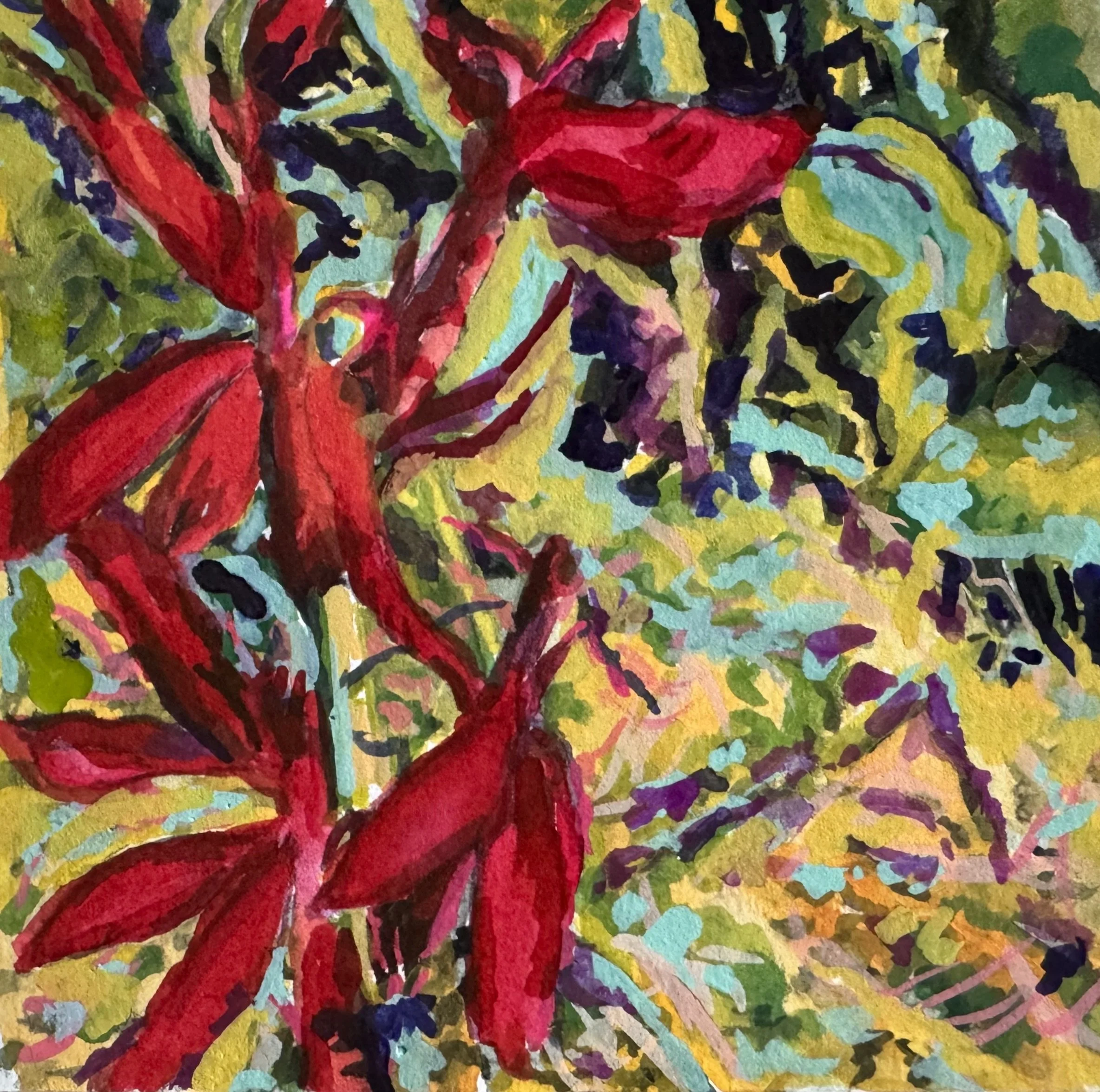Red Painted Brush, 2025
Watercolour and gouache on Arches 140lb rag paper.
8 x 8 inches.
Framed/Matte/White
$60
Available at Muskoka Arts and Crafts
MAC on MAIN