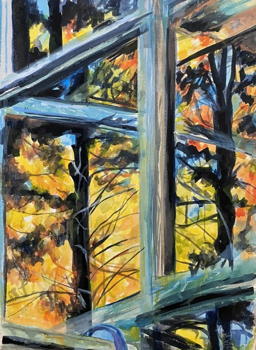 Forest Reflections, 2024
Watercolour, gouache, ink on Arches 140 lb
27x 37 inches
Framed/Matte/White
SOLD