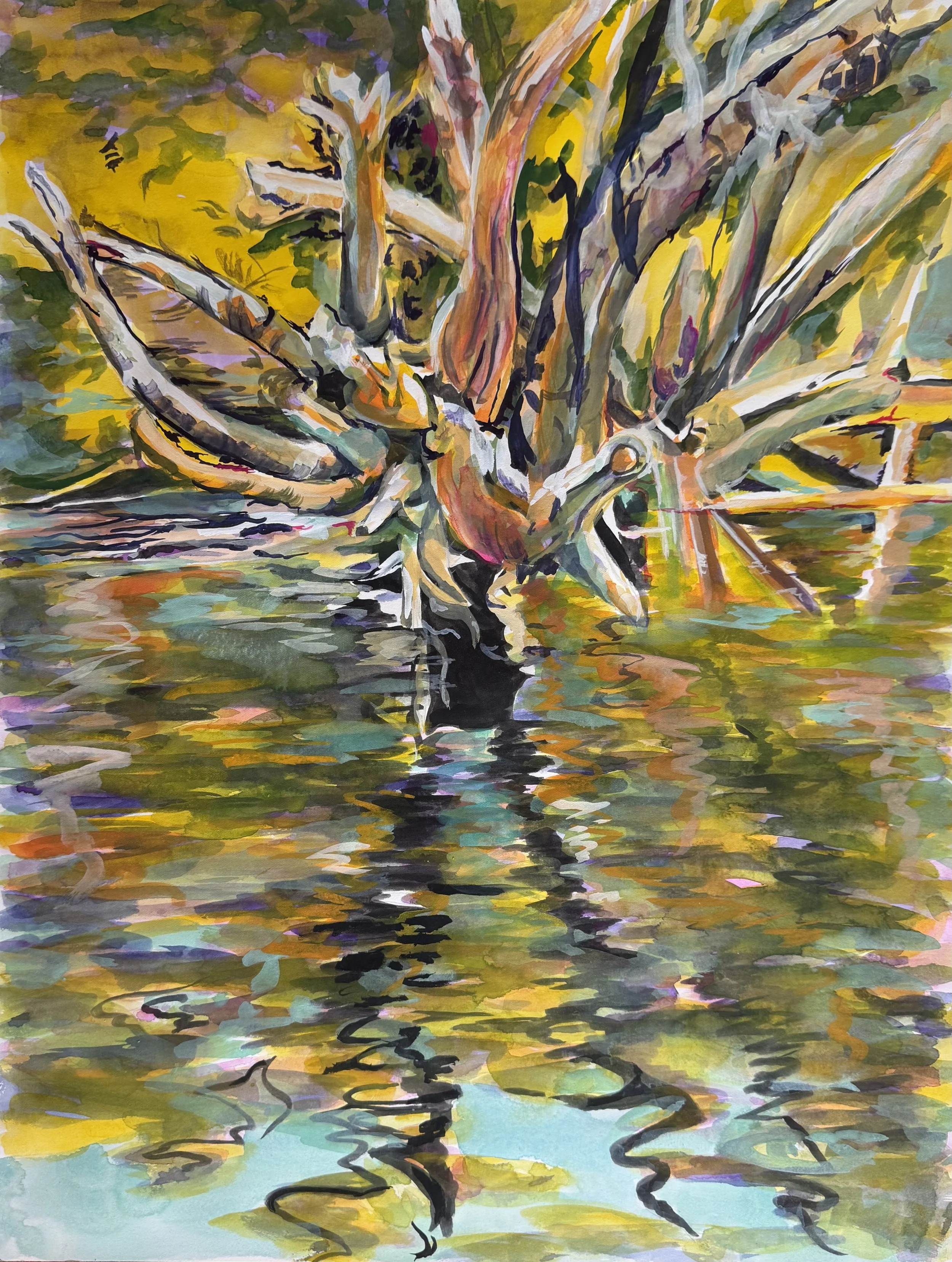 Swirling Snake, 2026
Watercolour and gouache on paper.
24 x 30 inches.
$900
 