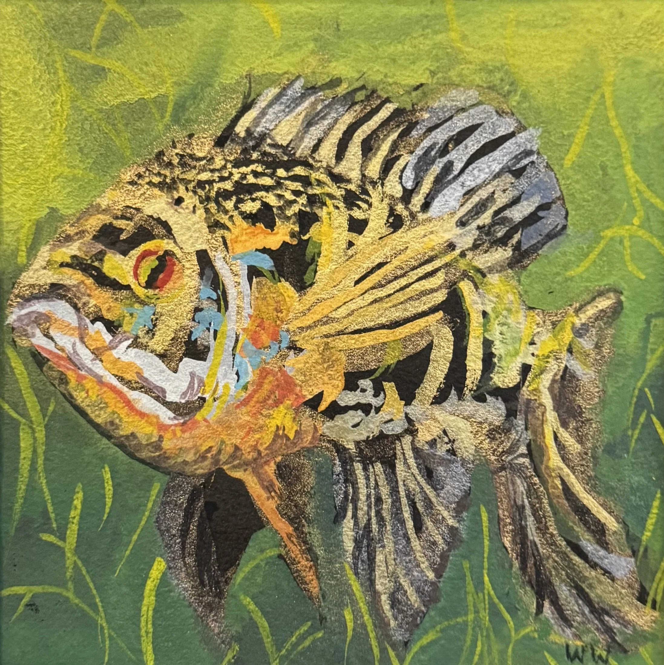 Sunfish, 2025
Watercolour, gouache and ink on Arches 140lb rag paper.
8 x 8 inches
SOLD
Framed/Matte/Black