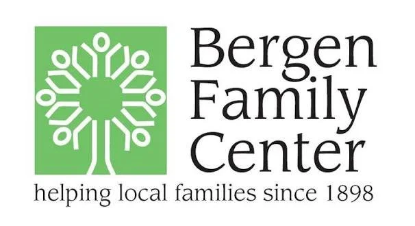Logo of Bergen Family Center featuring a green tree with stylized human figures as branches and the text 'Bergen Family Center helping local families since 1898'.
