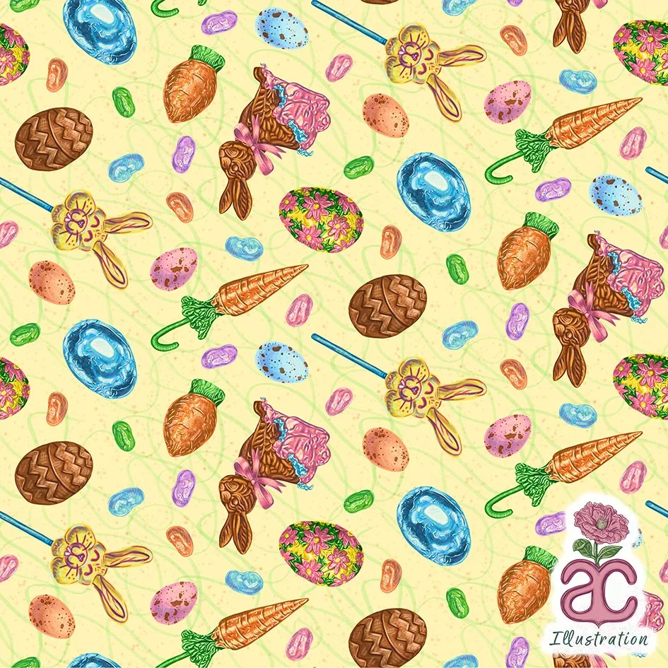 "Easter Sweets" 
*Made exclusively for Retro Stylist Wear* 
Adobe Photoshop
2025