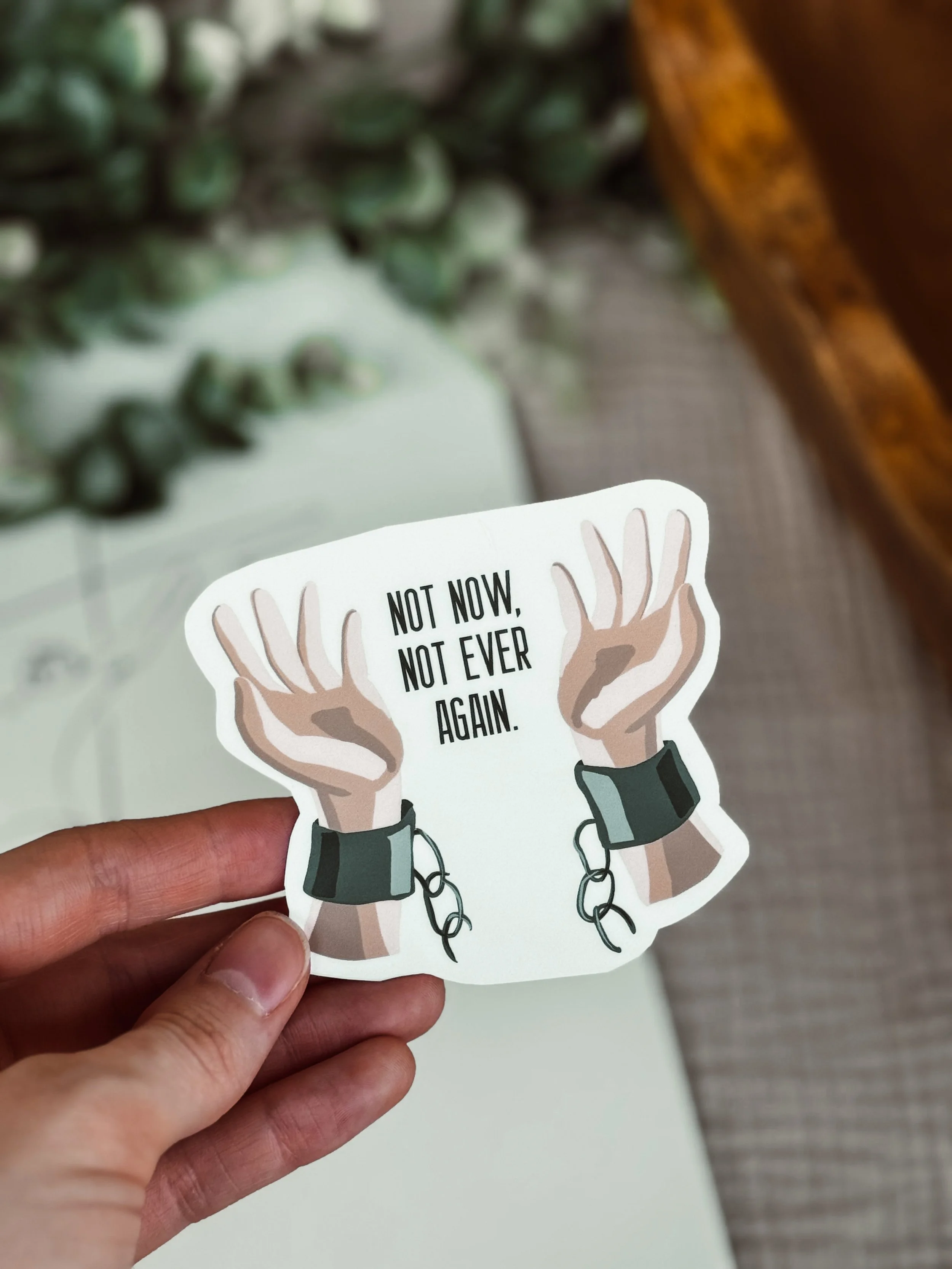 Not Now, Not Ever Again sticker