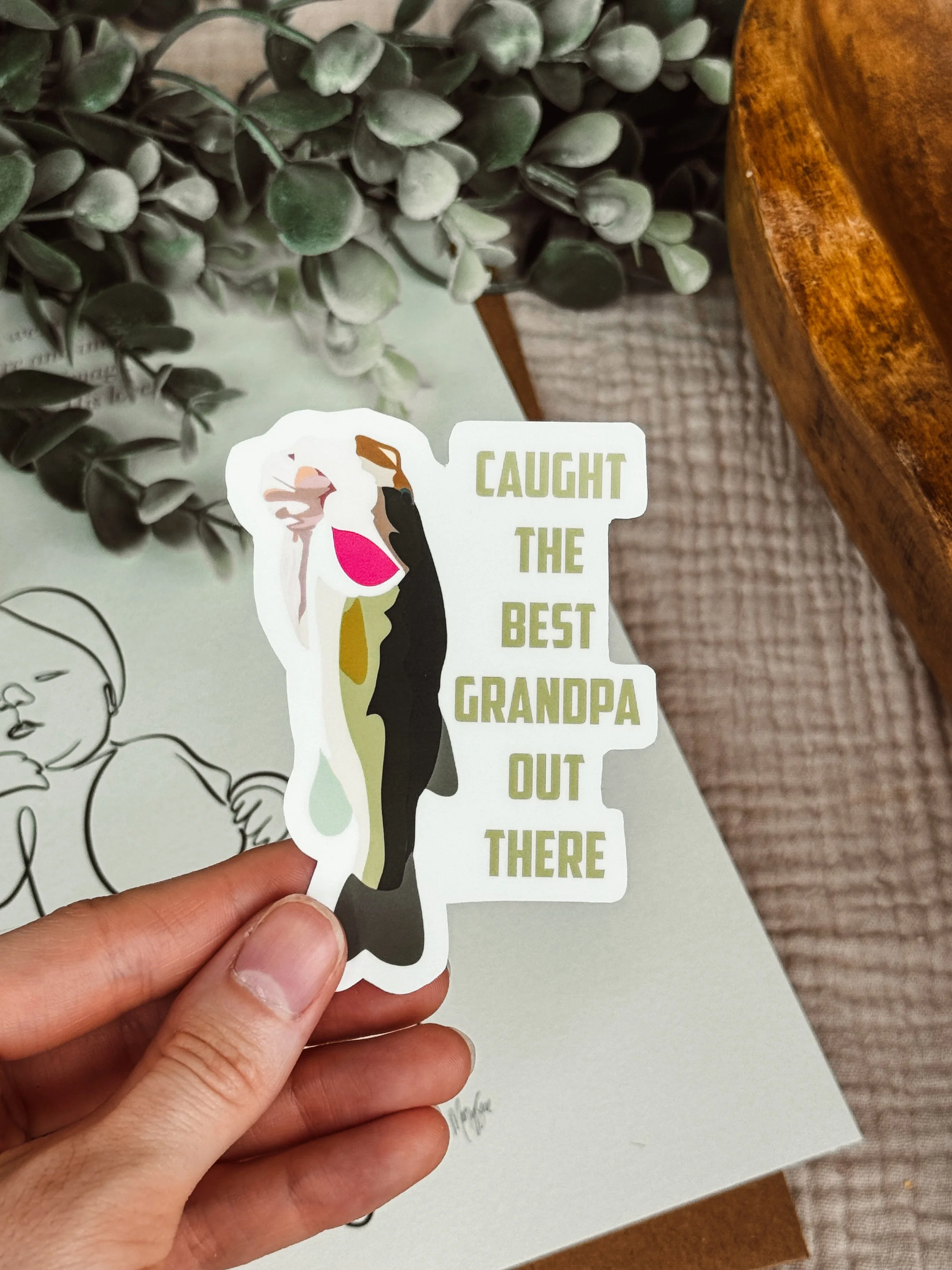 Caught the Best Grandpa sticker