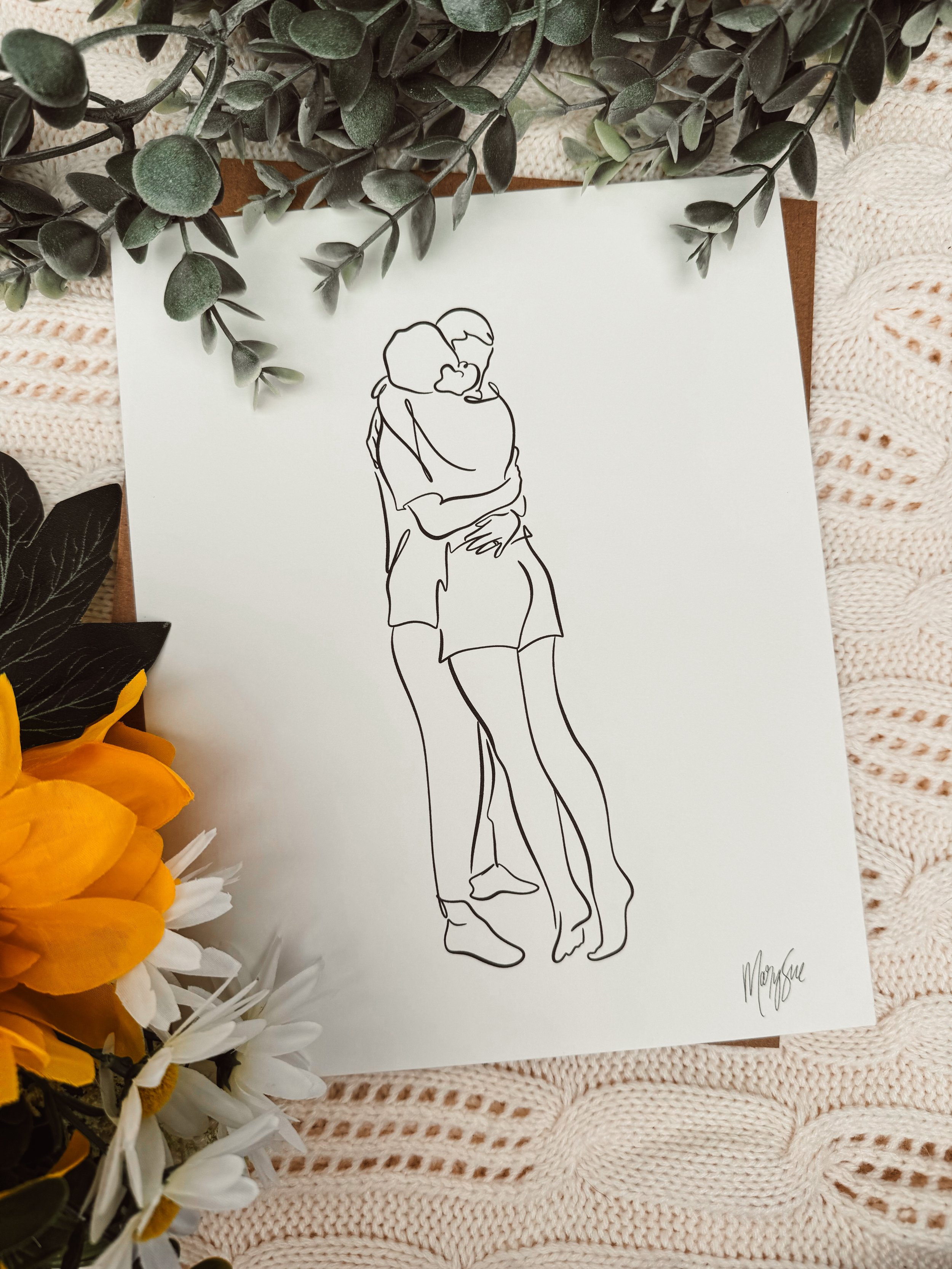 Line Art Prints - Couples
