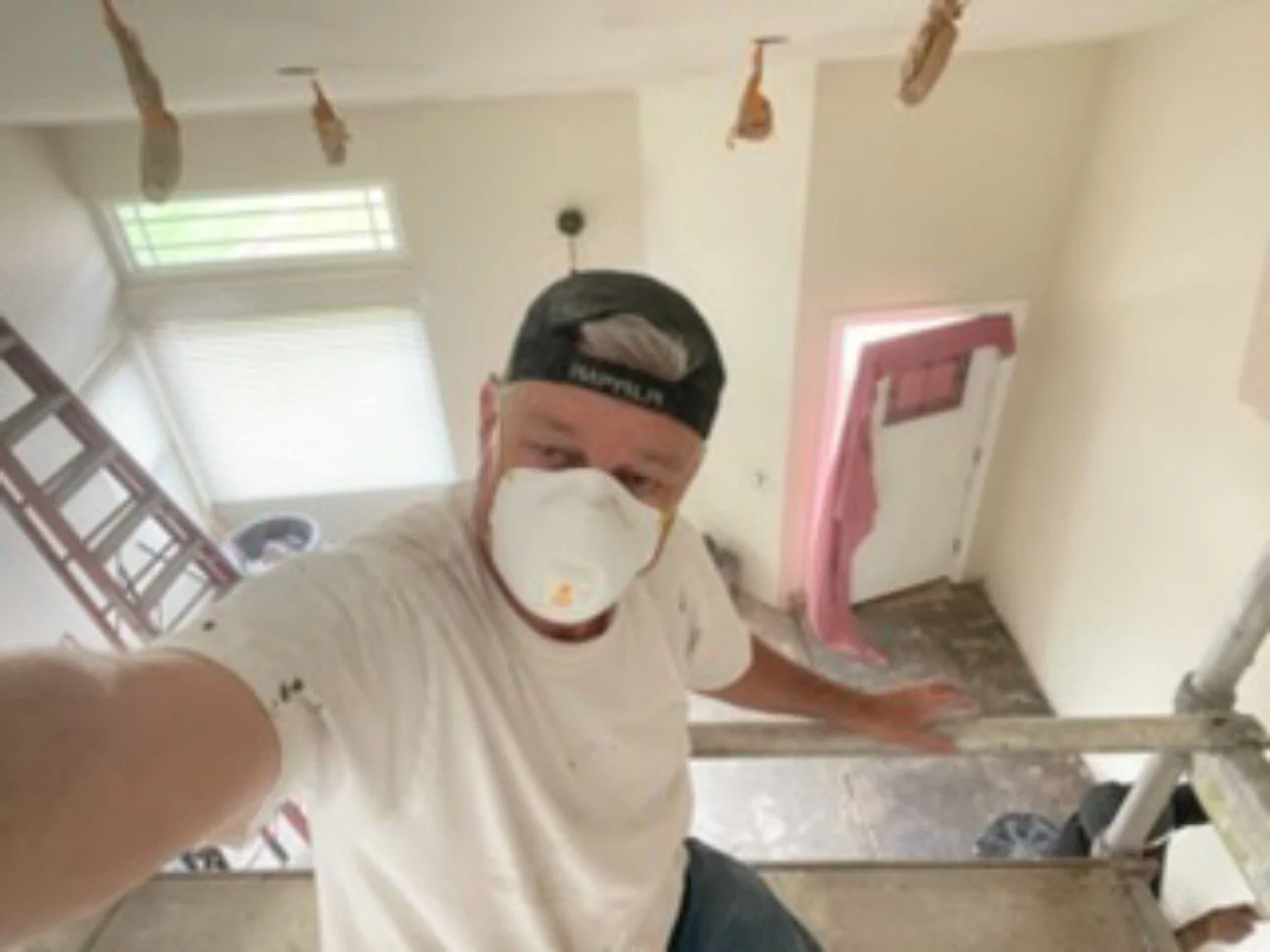Ricky Moore working during a residential renovation