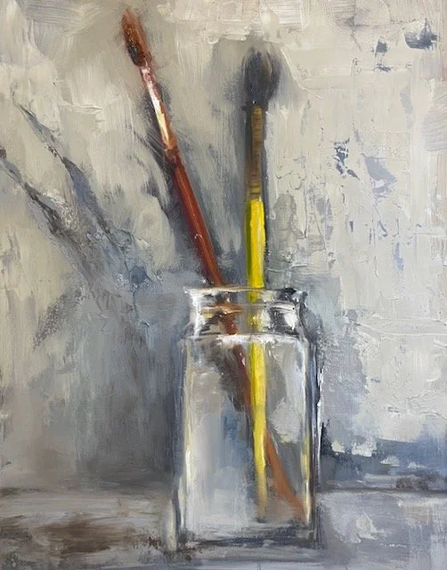 Image of a Painting of paint brushes in a cup
