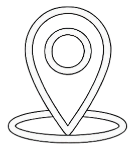 Symbol für einen Standort oder Ort auf einer Karte, dargestellt durch eine Standortnadel auf einer Karte.