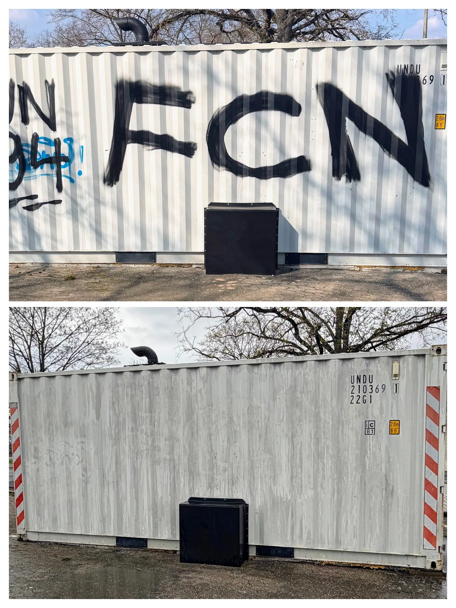 Graffitientfernung Container in Nürnberg