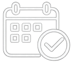 Kalender mit Häkchen-Symbol, symbolisiert Terminbestätigung oder Planung