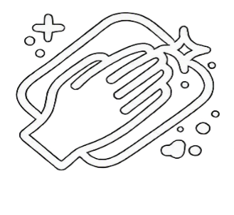 Eine Hand, die eine fließende Seife hält, um Händewaschen zu symbolisieren.