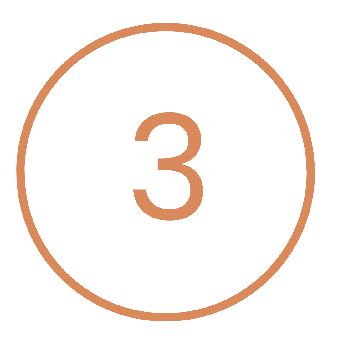 Number three inside a black circle with a copper-colored border.