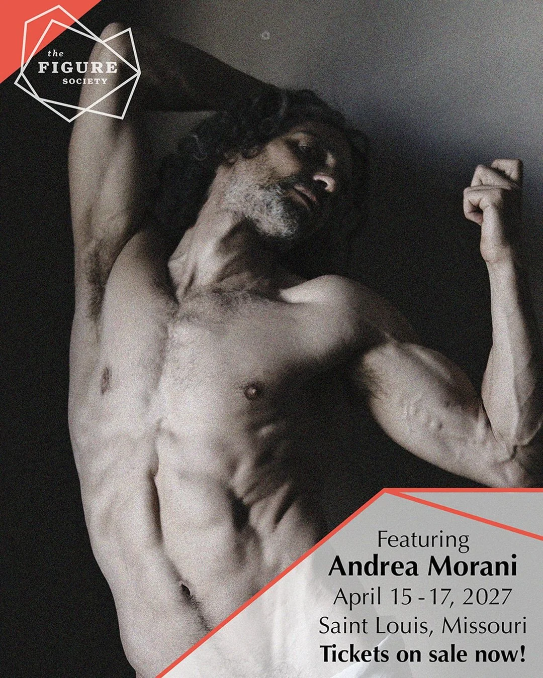 The Figure Society is thrilled to have @andrea.morani_lifemodel as one of three Featured Models for our 2027 symposium. Andrea has worked with several renowned figurative artists and he&rsquo;ll be arriving from Puglia, Italy to dazzle us on the mode