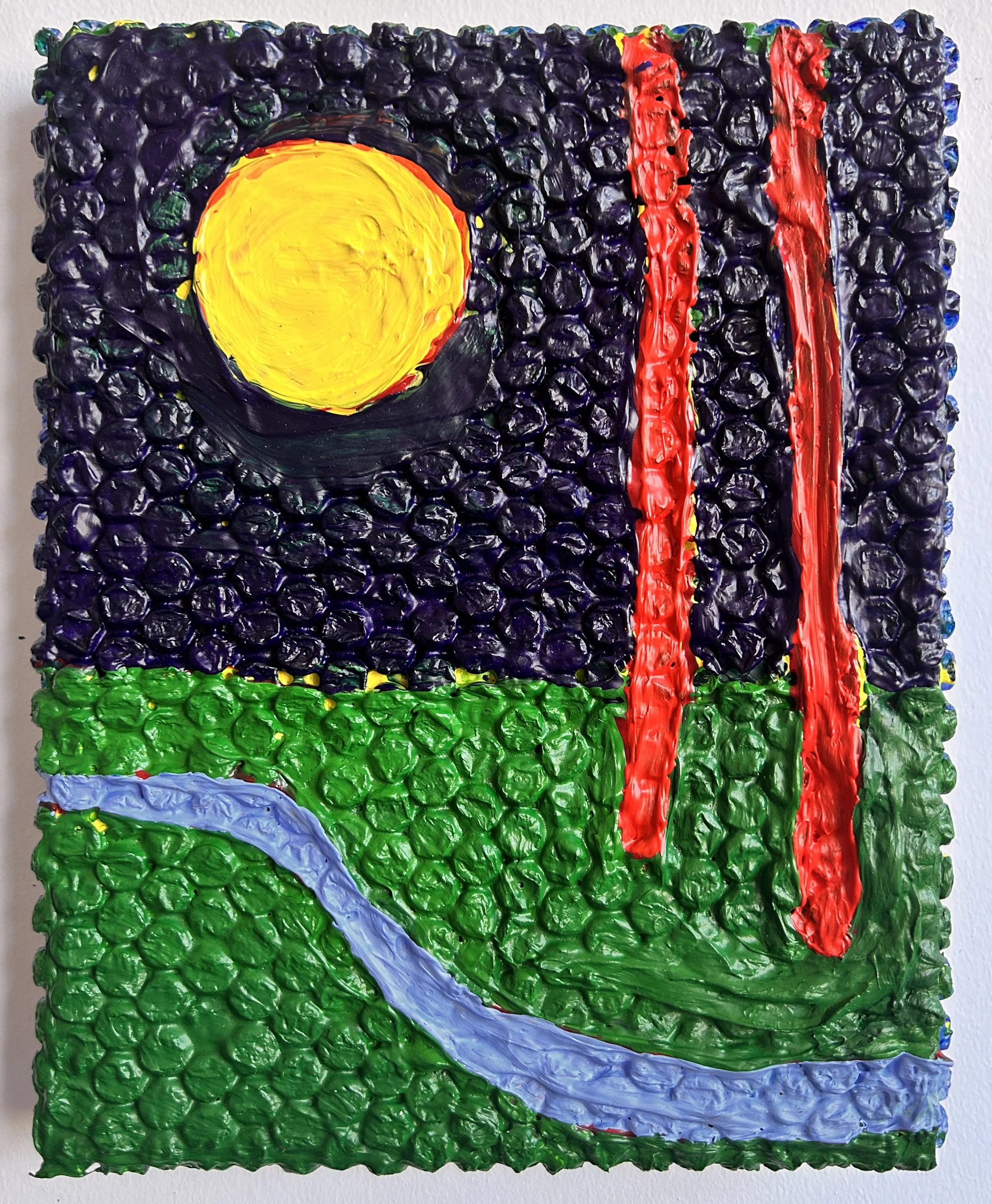 Bubble Landscape
10x8"
Acrylic on bubble wrap